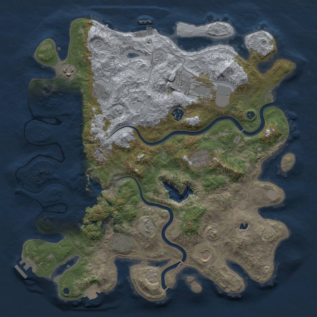 Rust Map: Procedural Map, Size: 4000, Seed: 540821846, 15 Monuments