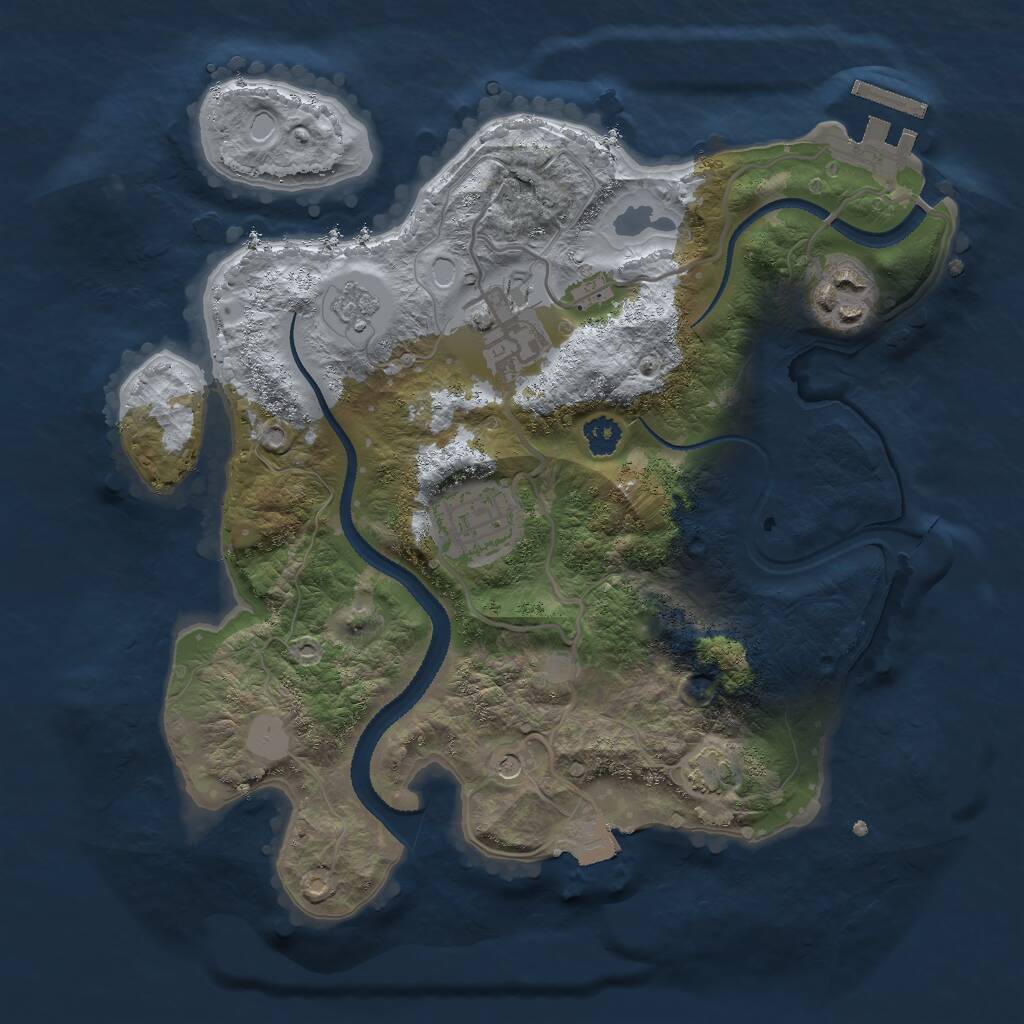 Rust Map: Procedural Map, Size: 2700, Seed: 807774051, 8 Monuments