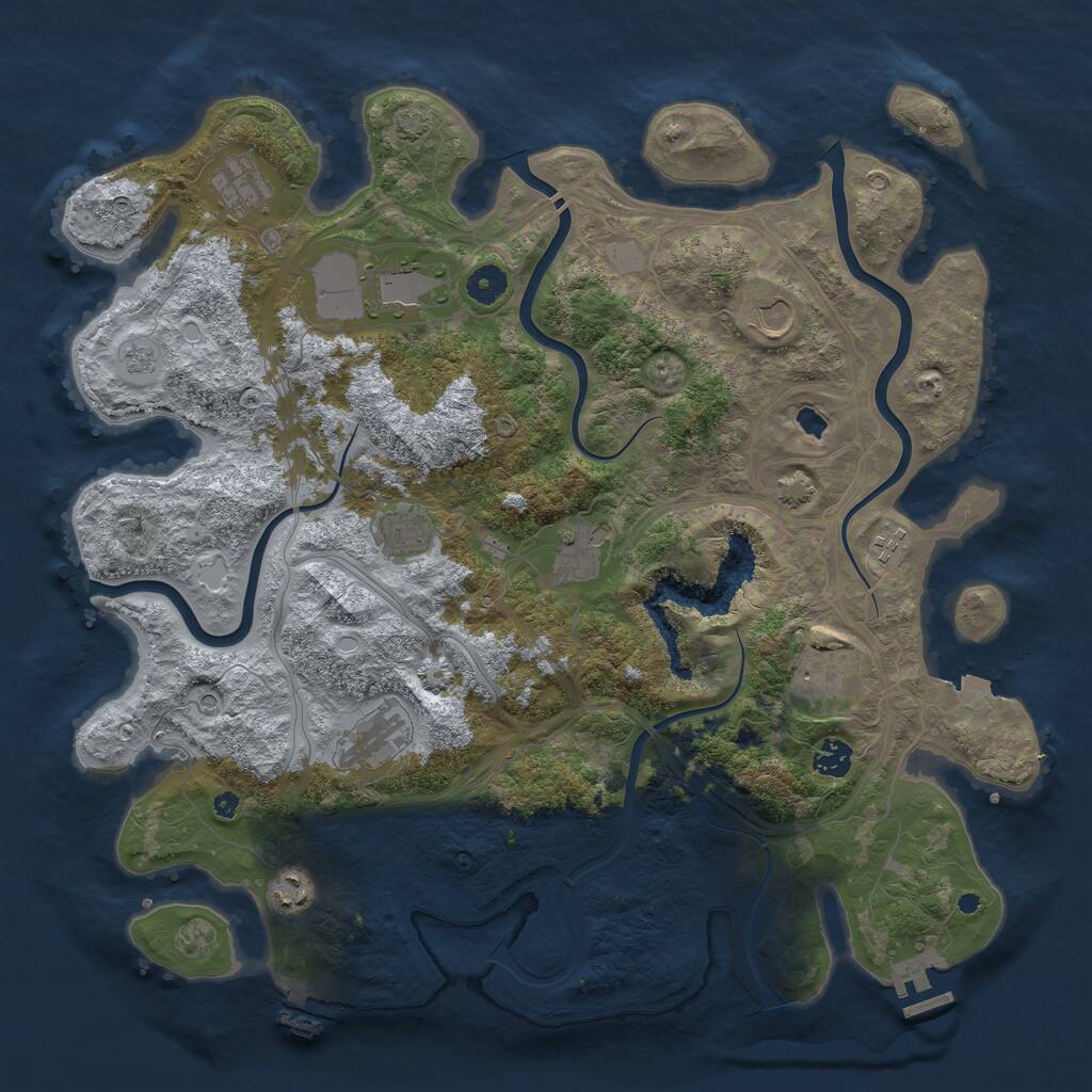 Rust Map: Procedural Map, Size: 4250, Seed: 2131044055, 16 Monuments