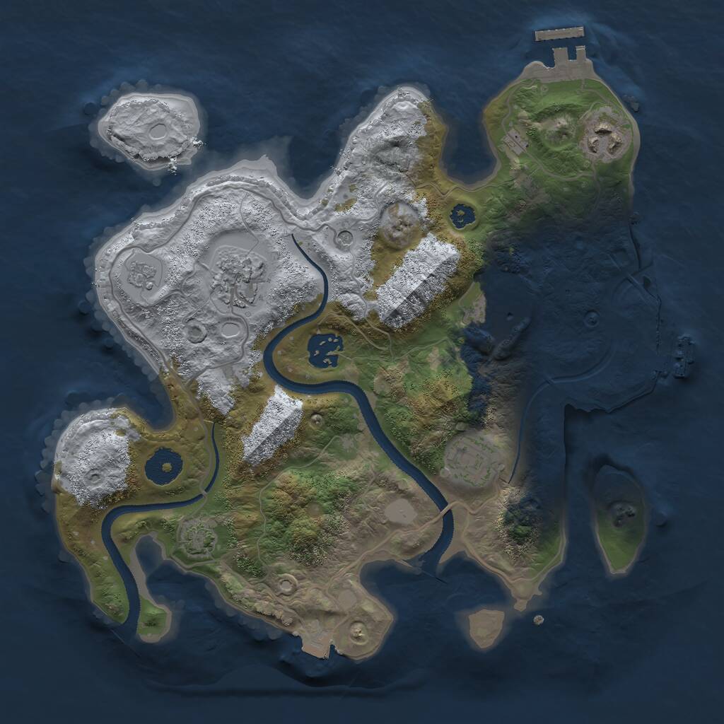 Rust Map: Procedural Map, Size: 3000, Seed: 1017840394, 11 Monuments