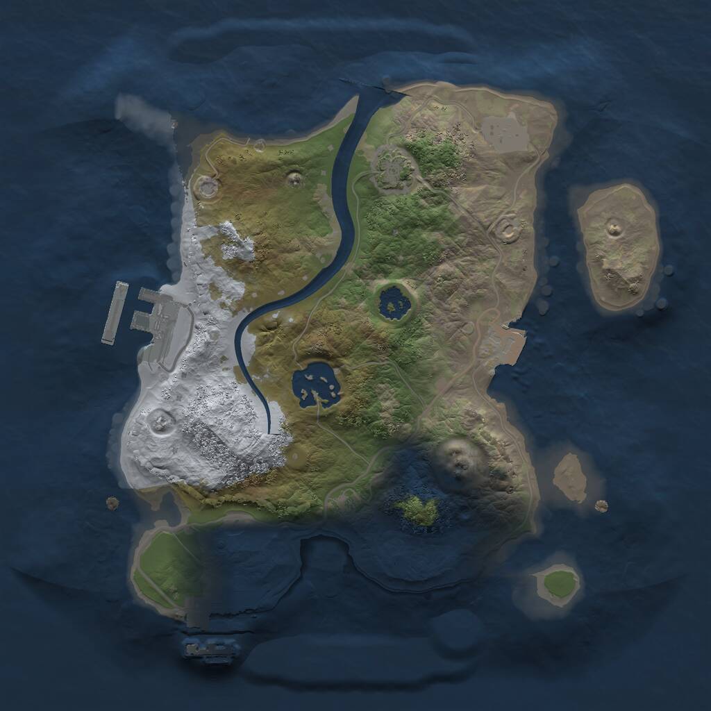 Rust Map: Procedural Map, Size: 2250, Seed: 1008524494, 5 Monuments