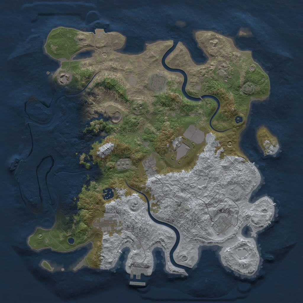 Rust Map: Procedural Map, Size: 3900, Seed: 290797564, 16 Monuments