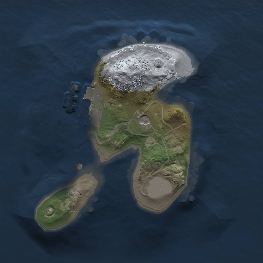 Rust Map: Procedural Map, Size: 1500, Seed: 740972531, 3 Monuments