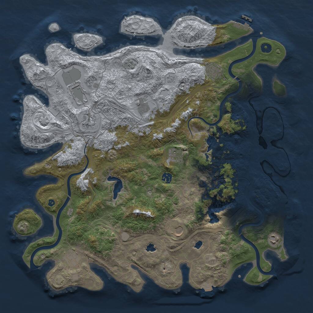 Rust Map: Procedural Map, Size: 4500, Seed: 1751701266, 16 Monuments