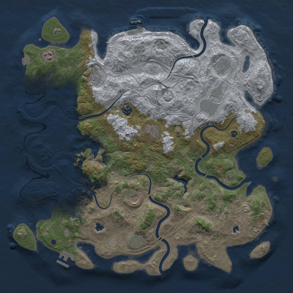 Rust Map: Procedural Map, Size: 4500, Seed: 1794314632, 16 Monuments