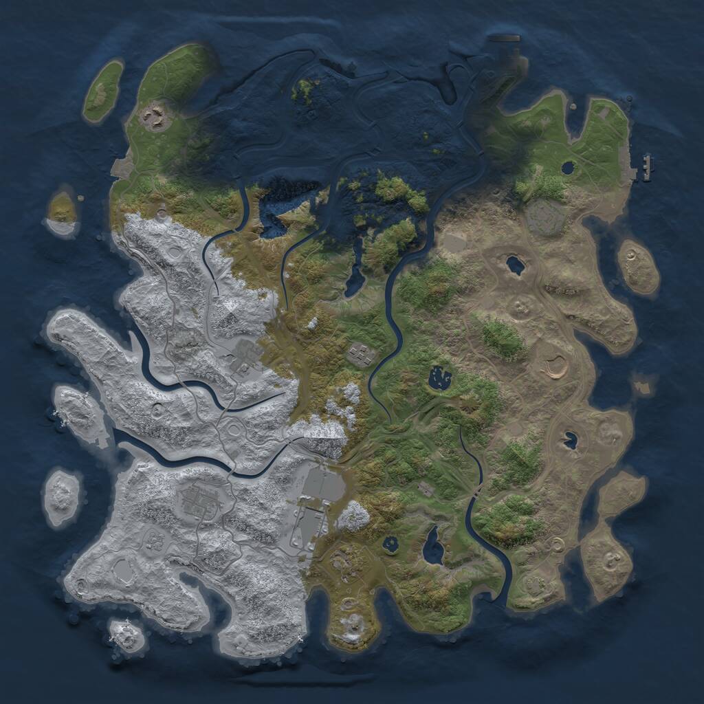 Rust Map: Procedural Map, Size: 4500, Seed: 291328, 15 Monuments