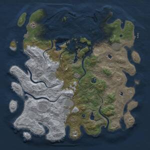Thumbnail Rust Map: Procedural Map, Size: 4500, Seed: 291328, 15 Monuments