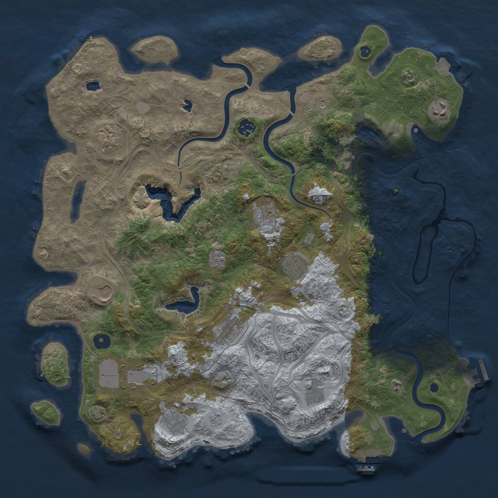 Rust Map: Procedural Map, Size: 4500, Seed: 18524755, 17 Monuments