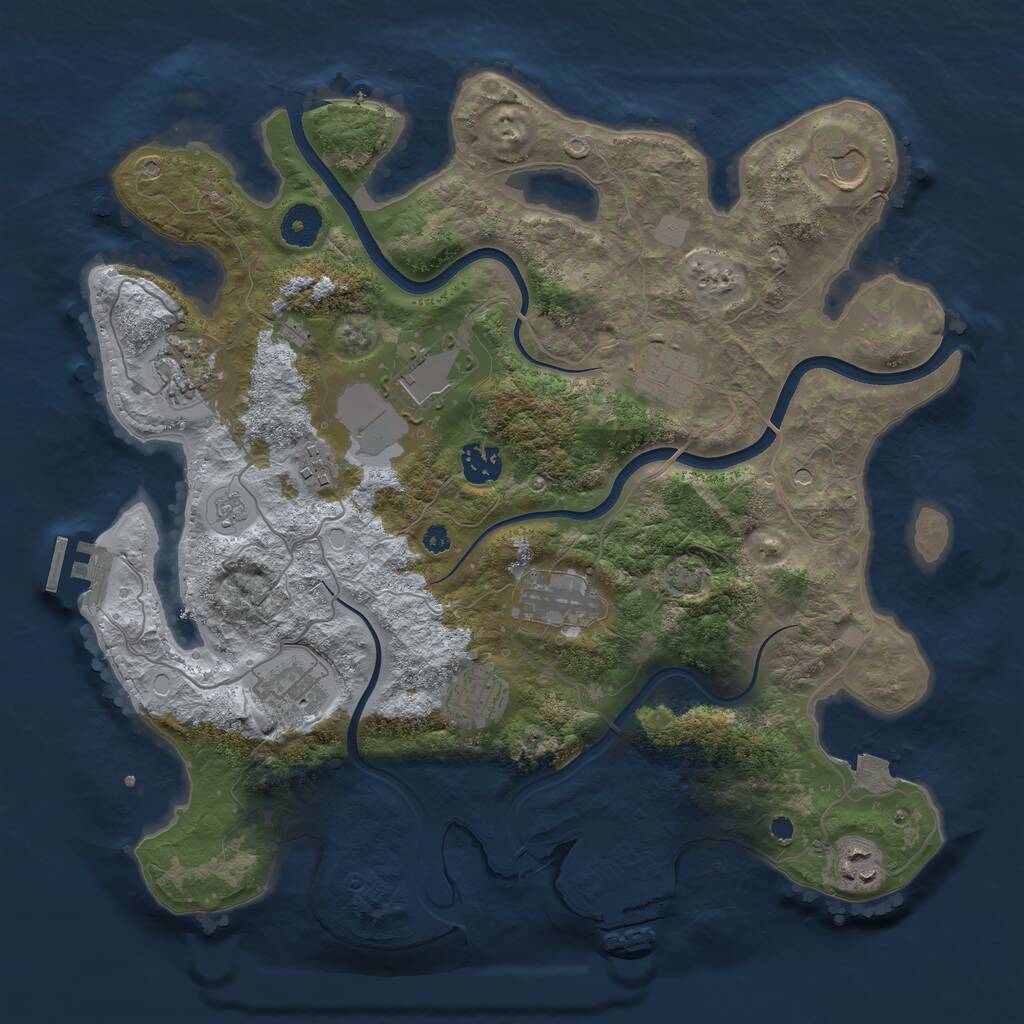 Rust Map: Procedural Map, Size: 3700, Seed: 1472977665, 16 Monuments