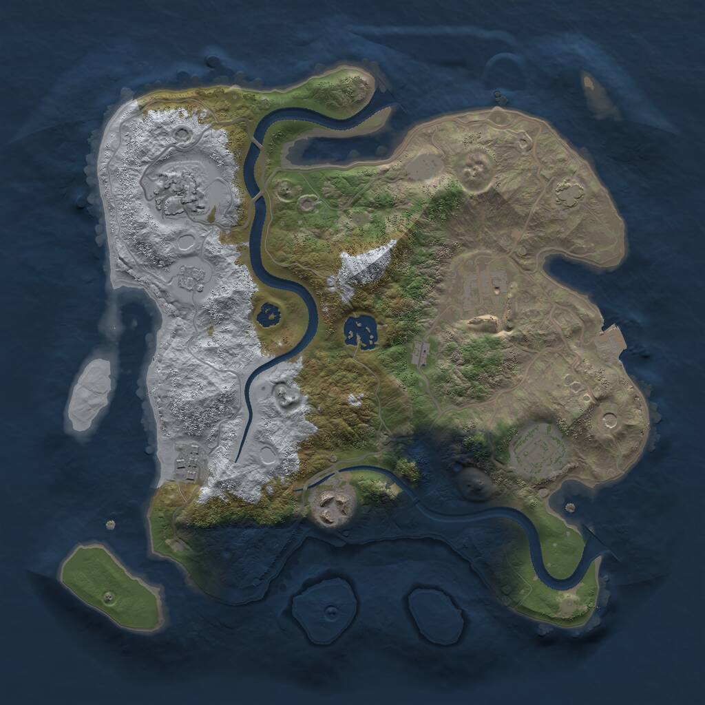 Rust Map: Procedural Map, Size: 3000, Seed: 1096742, 10 Monuments