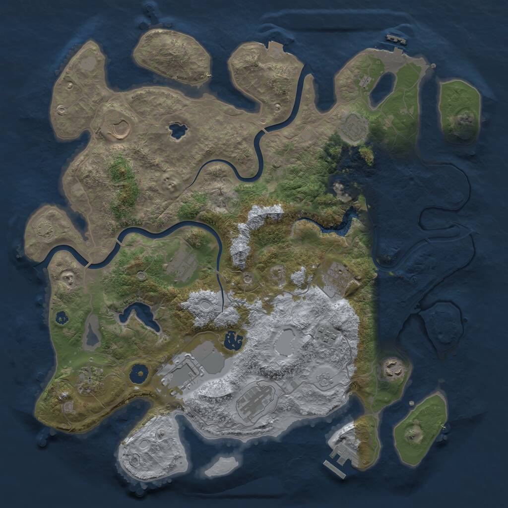 Rust Map: Procedural Map, Size: 4000, Seed: 742245163, 16 Monuments