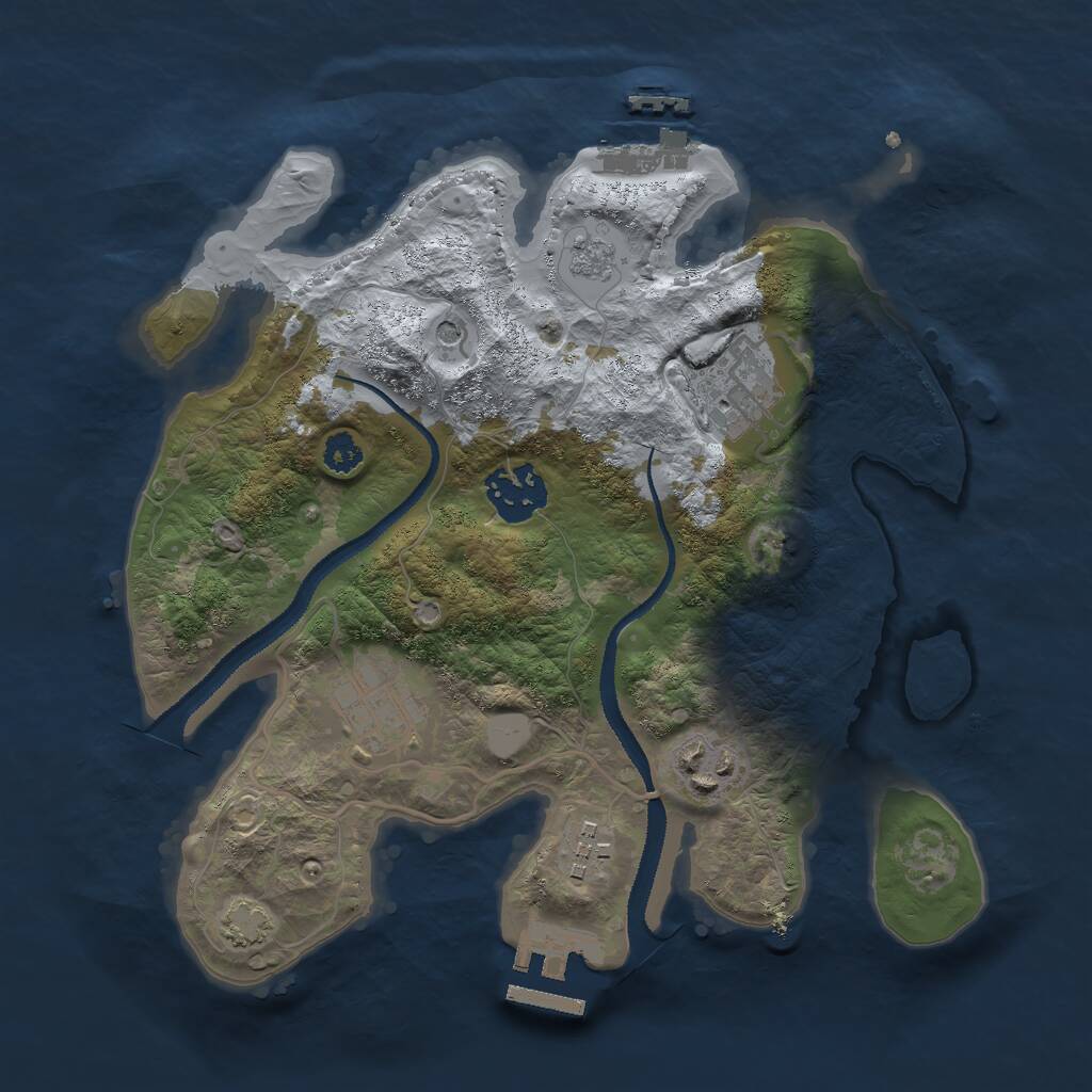 Rust Map: Procedural Map, Size: 2800, Seed: 1943522043, 11 Monuments