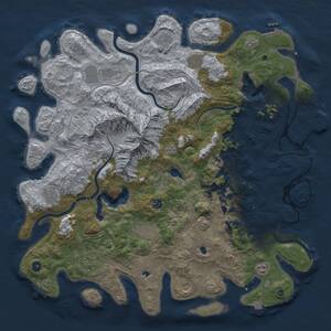 Thumbnail Rust Map: Procedural Map, Size: 5000, Seed: 1366529290, 17 Monuments