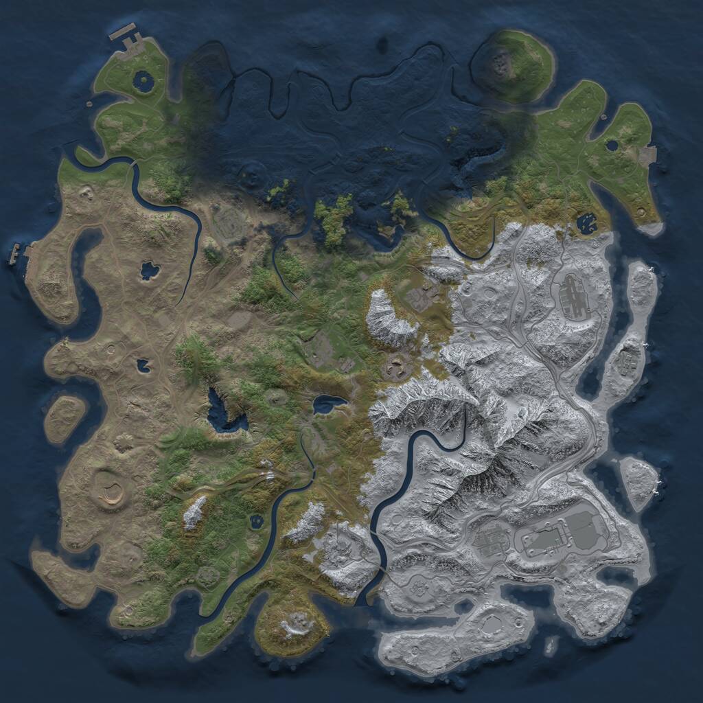 Rust Map: Procedural Map, Size: 5000, Seed: 4303204, 17 Monuments