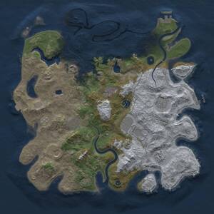 Thumbnail Rust Map: Procedural Map, Size: 4000, Seed: 1610403071, 15 Monuments