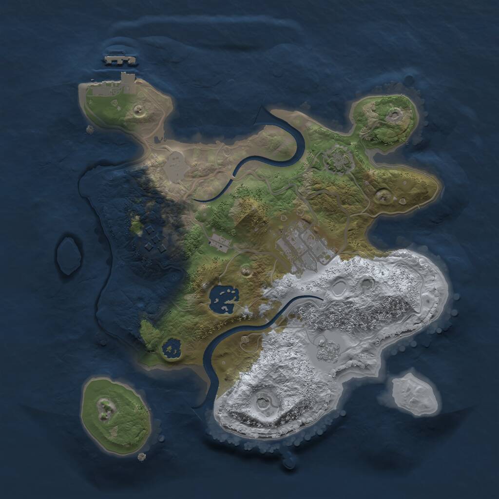 Rust Map: Procedural Map, Size: 2500, Seed: 313231, 8 Monuments