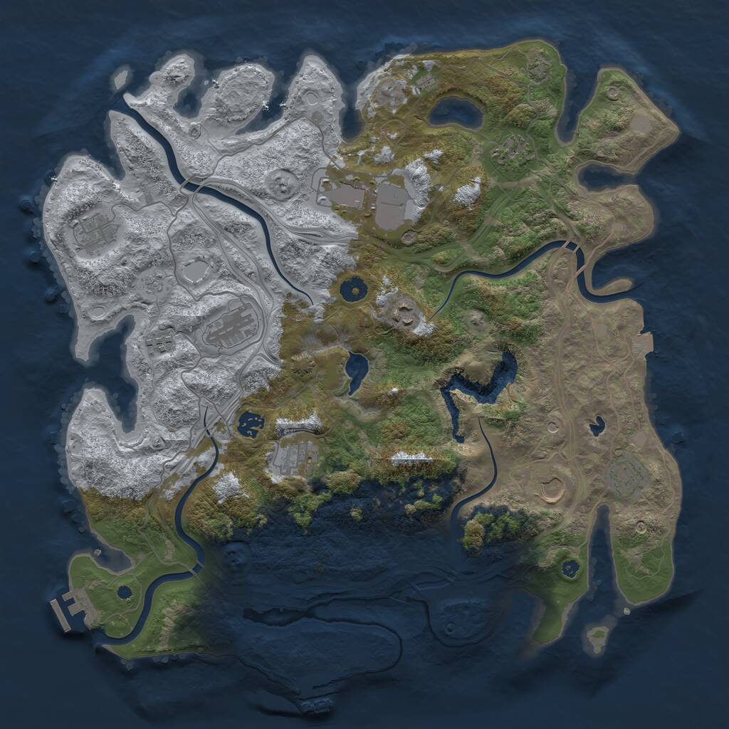 Rust Map: Procedural Map, Size: 4250, Seed: 1799118197, 16 Monuments