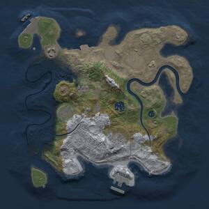 Thumbnail Rust Map: Procedural Map, Size: 3000, Seed: 104533179, 12 Monuments