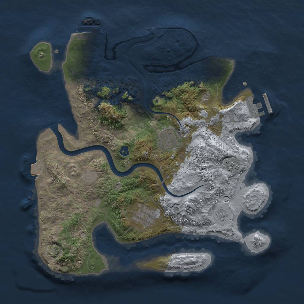 Rust Map: Procedural Map, Size: 3000, Seed: 134311221, 9 Monuments