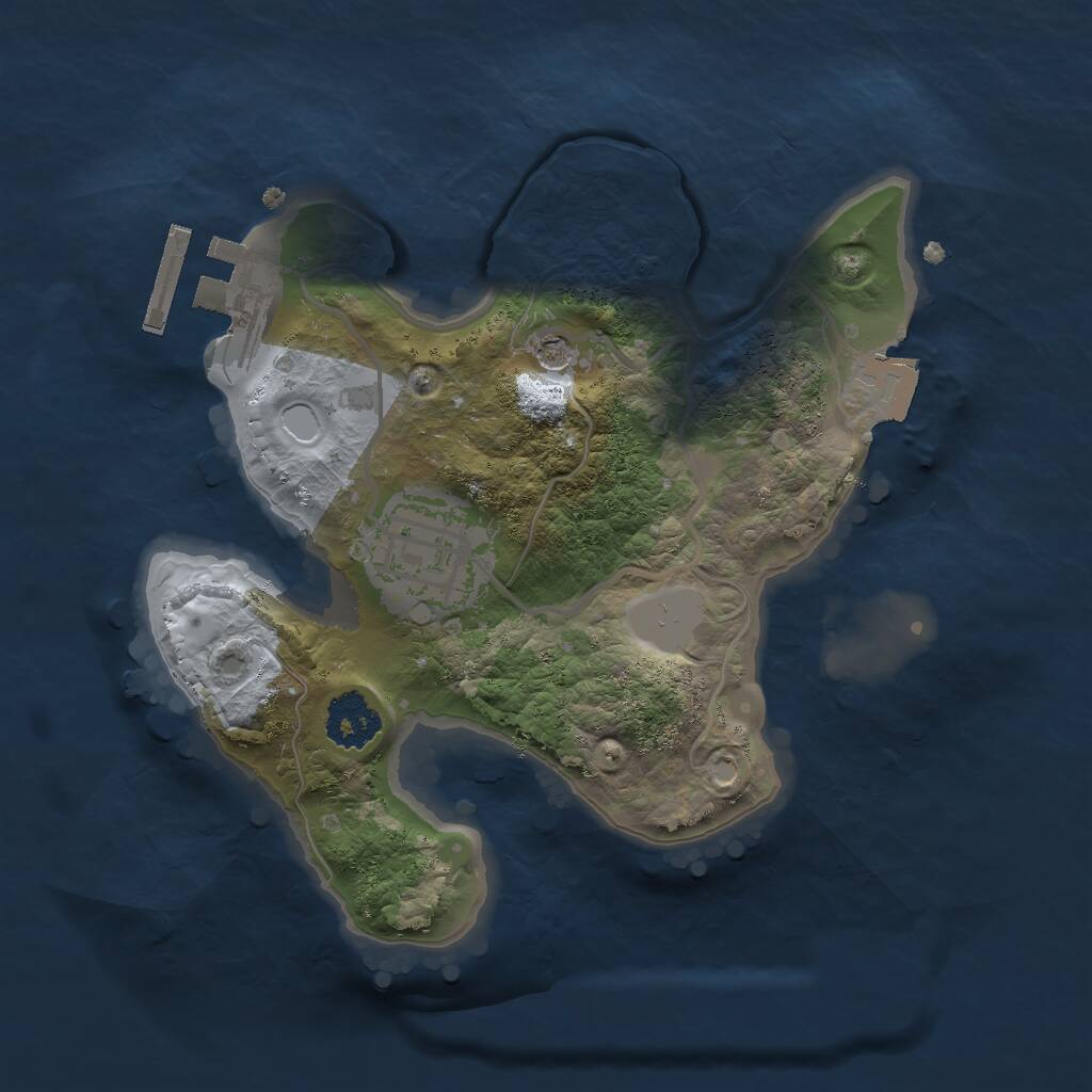 Rust Map: Procedural Map, Size: 2000, Seed: 696918618, 4 Monuments