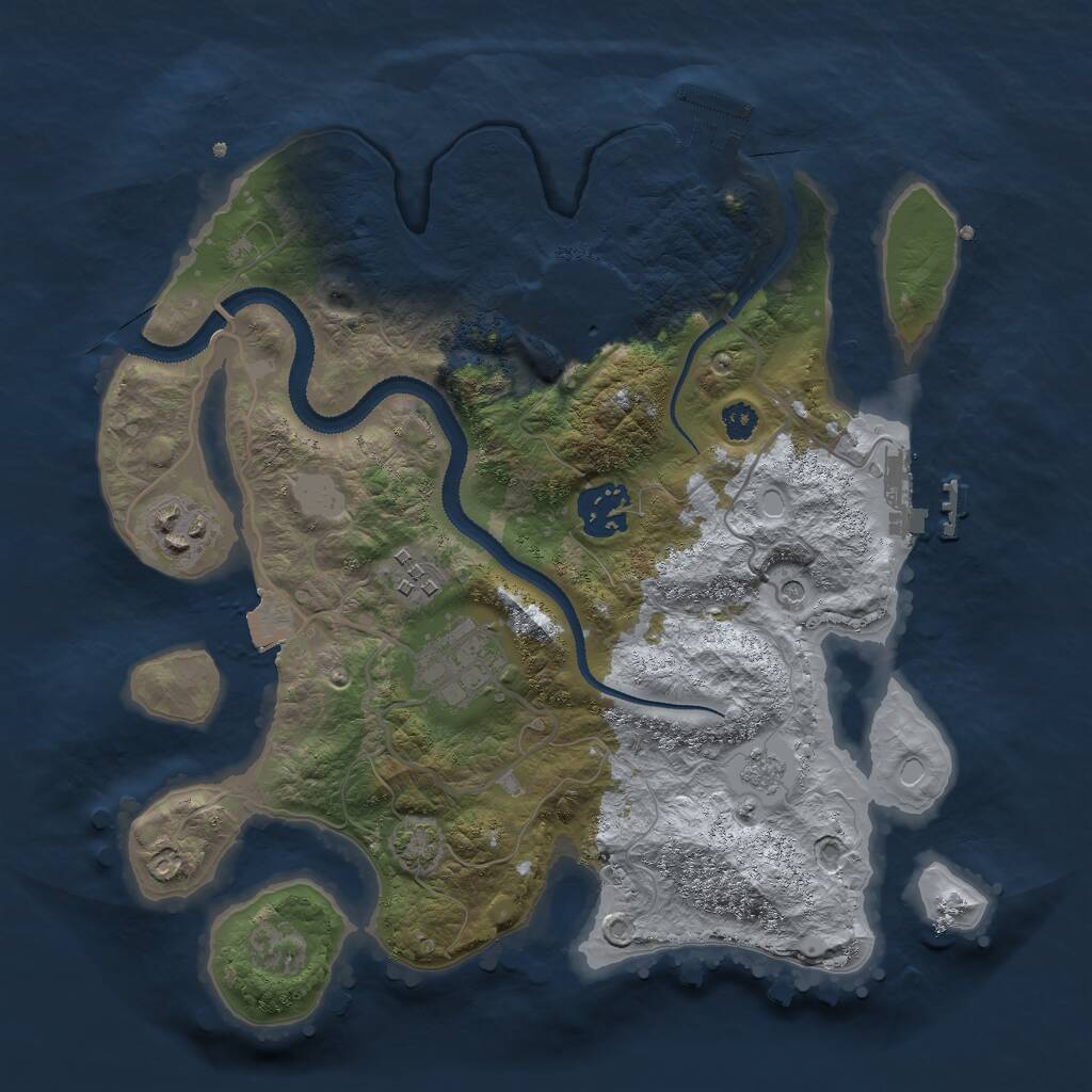 Rust Map: Procedural Map, Size: 3000, Seed: 210444265, 11 Monuments