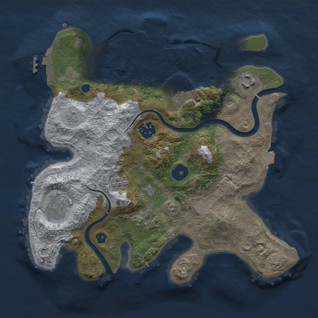 Rust Map: Procedural Map, Size: 3000, Seed: 1675812638, 12 Monuments