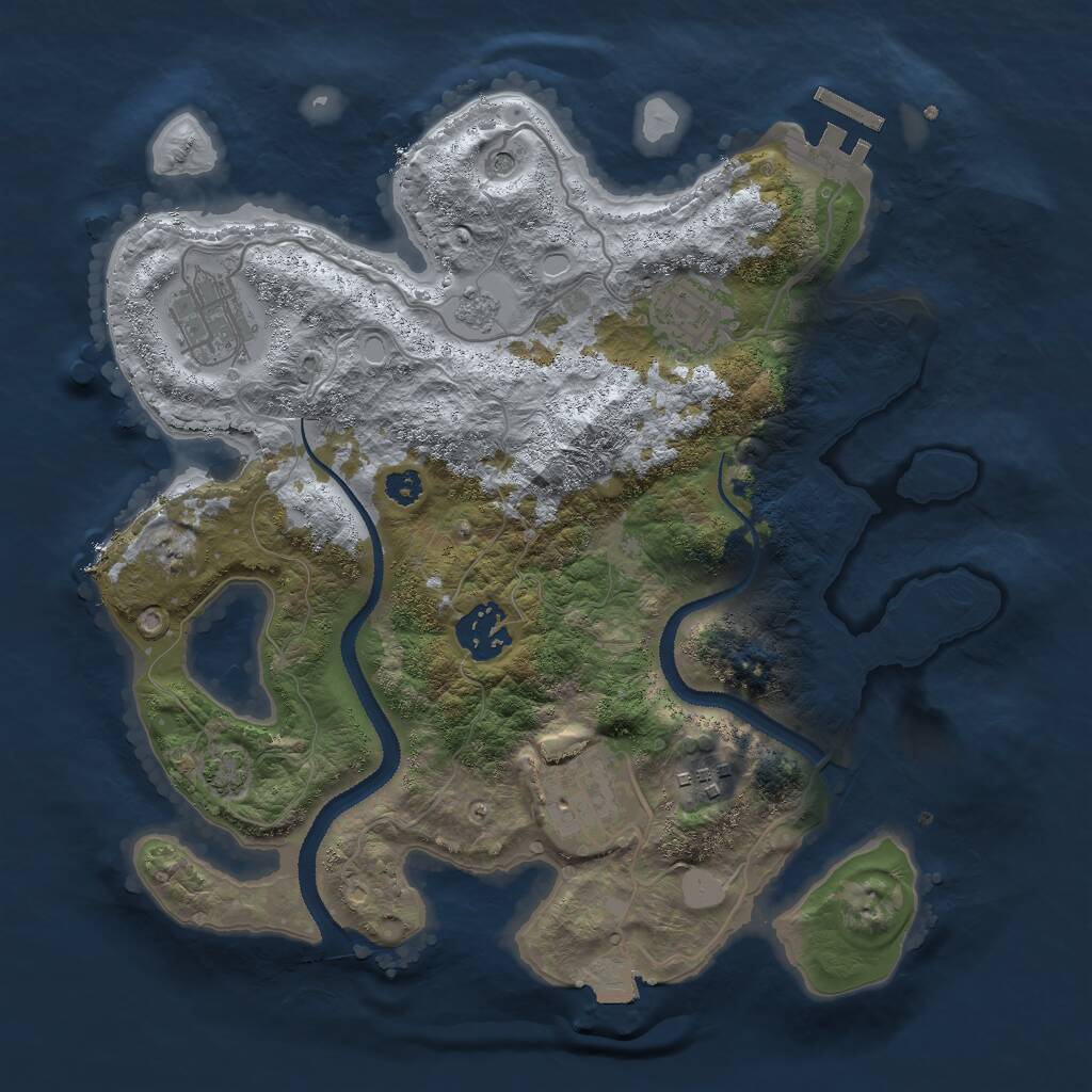 Rust Map: Procedural Map, Size: 3000, Seed: 31017, 10 Monuments