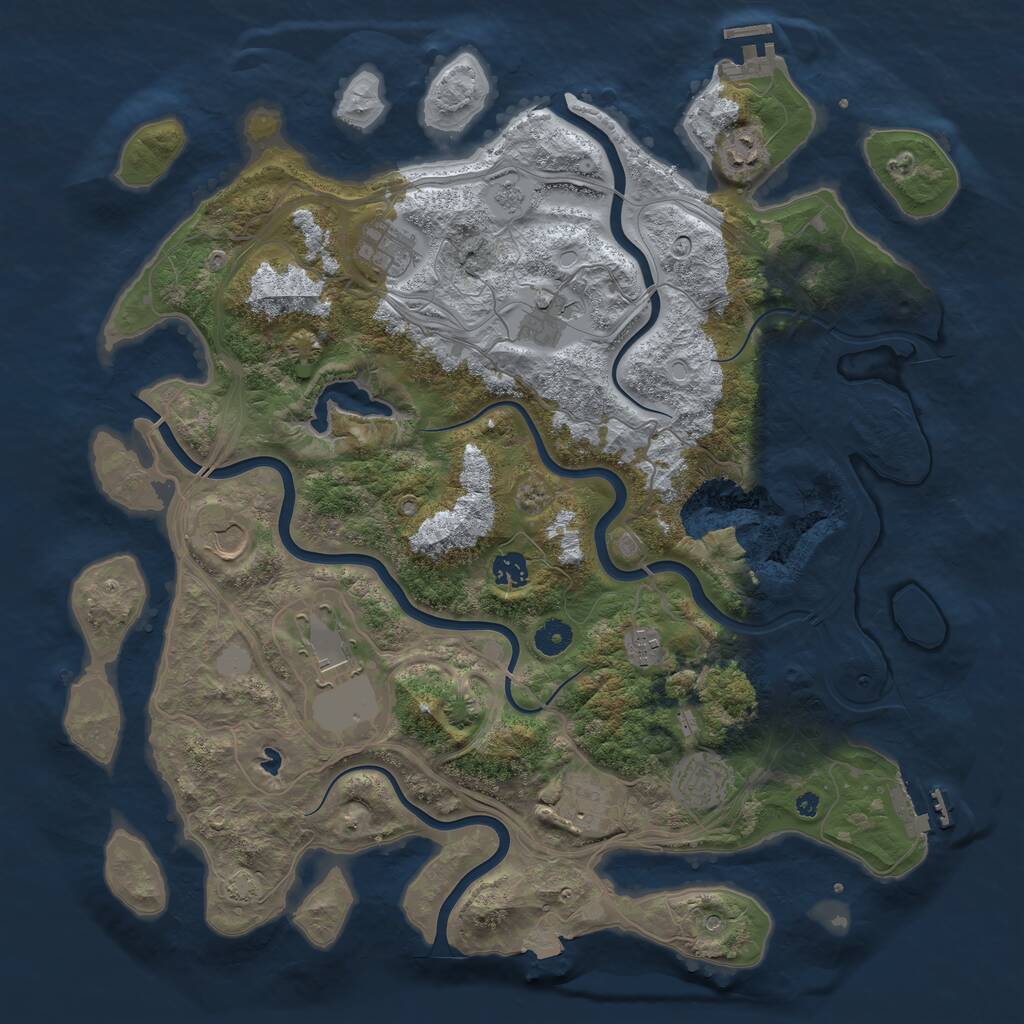 Rust Map: Procedural Map, Size: 4250, Seed: 1344798472, 15 Monuments