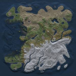 Thumbnail Rust Map: Procedural Map, Size: 4500, Seed: 291, 16 Monuments