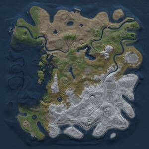 Thumbnail Rust Map: Procedural Map, Size: 4500, Seed: 561622315, 17 Monuments
