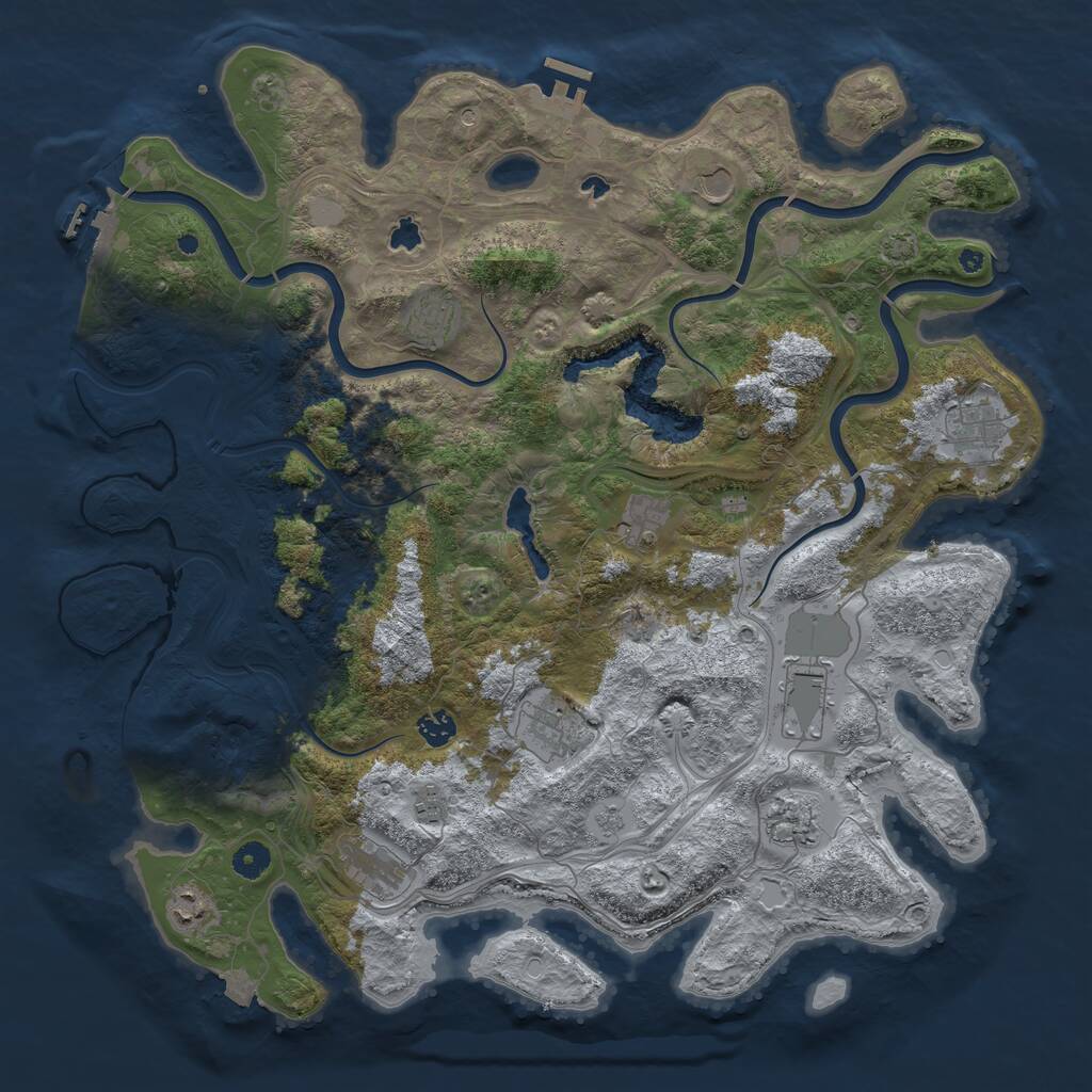 Rust Map: Procedural Map, Size: 4500, Seed: 561622315, 17 Monuments