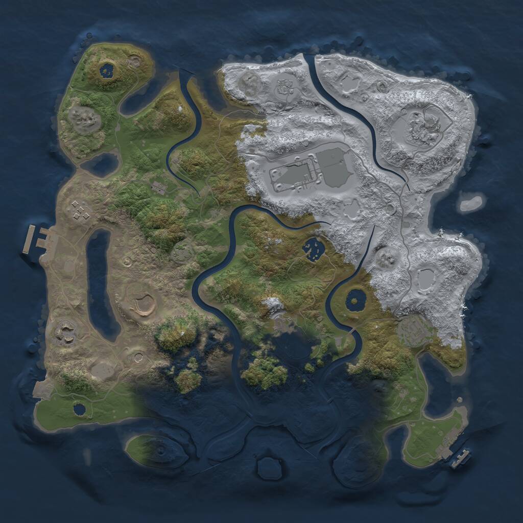 Rust Map: Procedural Map, Size: 3600, Seed: 156146, 14 Monuments