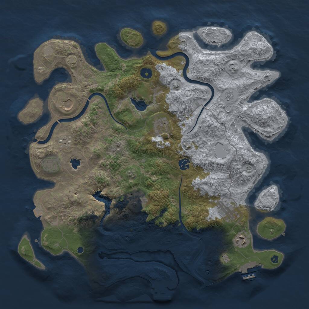 Rust Map: Procedural Map, Size: 4000, Seed: 1575447198, 14 Monuments