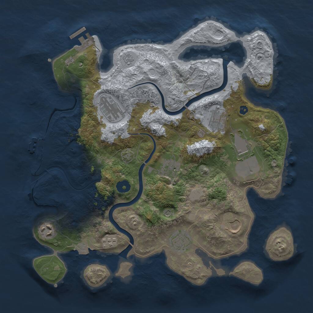 Rust Map: Procedural Map, Size: 3500, Seed: 679100394, 14 Monuments