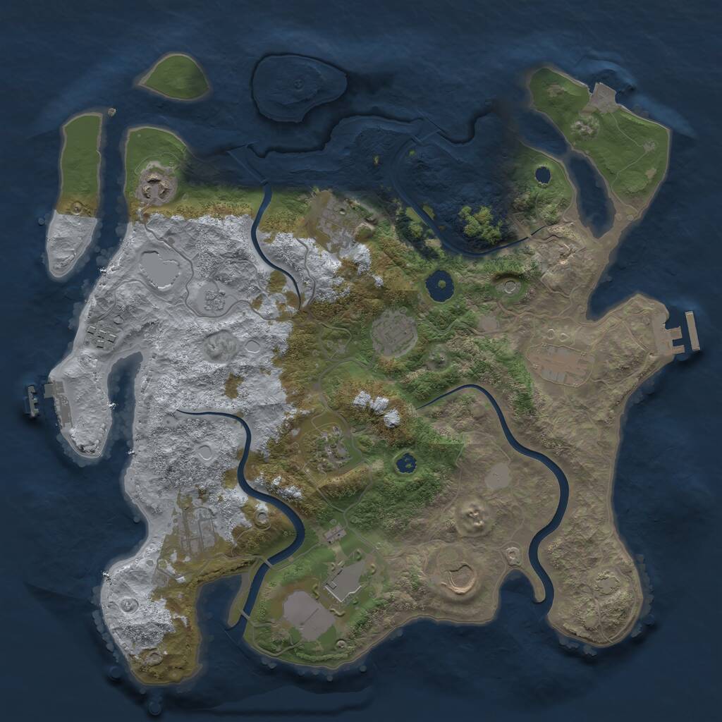 Rust Map: Procedural Map, Size: 3700, Seed: 100517597, 15 Monuments