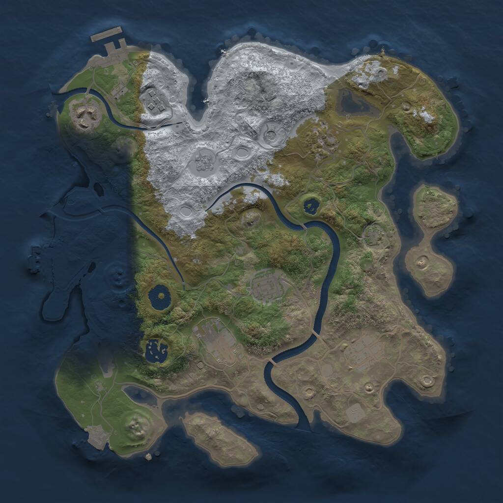 Rust Map: Procedural Map, Size: 3200, Seed: 450147354, 13 Monuments