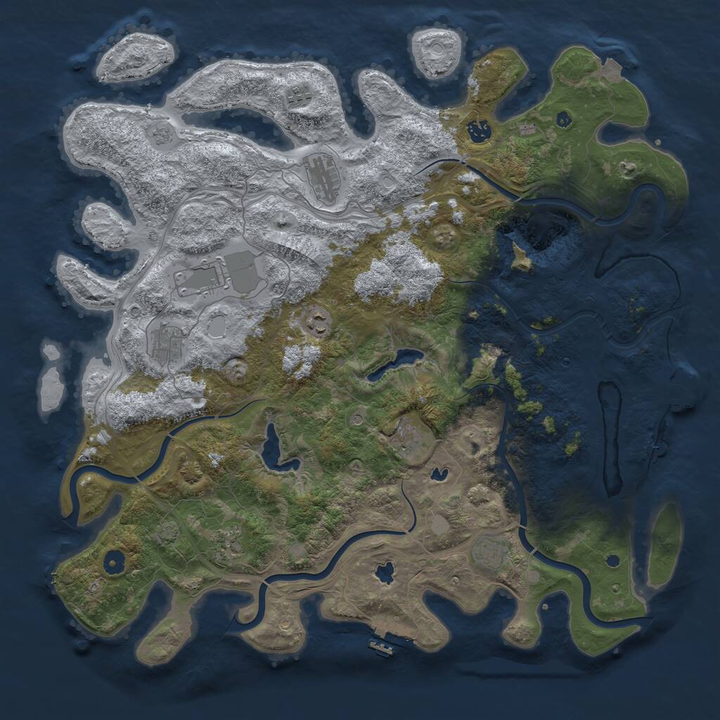 Rust Map: Procedural Map, Size: 4600, Seed: 1305763902, 15 Monuments