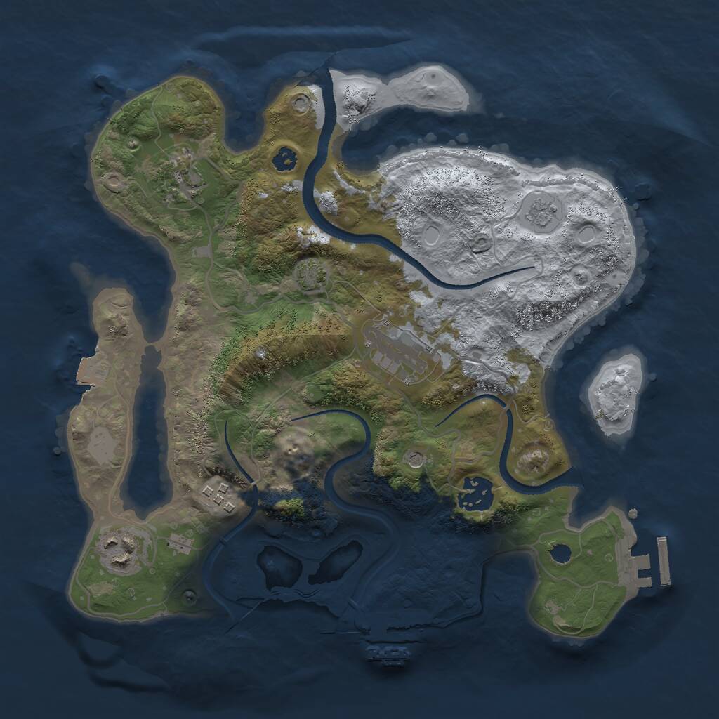 Rust Map: Procedural Map, Size: 3000, Seed: 1074800640, 11 Monuments
