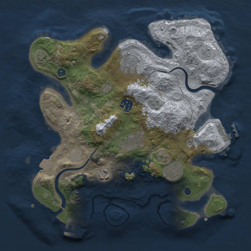 Rust Map: Procedural Map, Size: 3000, Seed: 246813579, 12 Monuments
