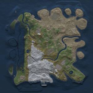 Thumbnail Rust Map: Procedural Map, Size: 3700, Seed: 1793755626, 15 Monuments