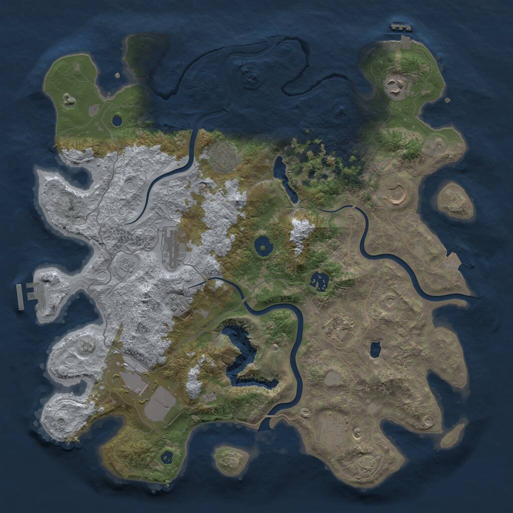 Rust Map: Procedural Map, Size: 4000, Seed: 745870894, 15 Monuments