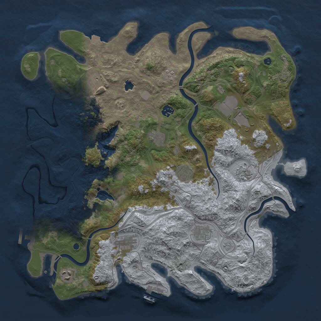 Rust Map: Procedural Map, Size: 4250, Seed: 1164865333, 16 Monuments
