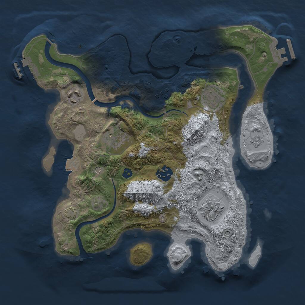 Rust Map: Procedural Map, Size: 3000, Seed: 3522346, 12 Monuments
