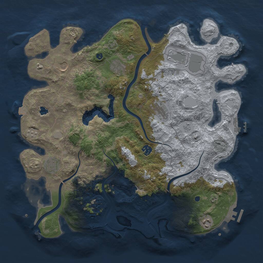 Rust Map: Procedural Map, Size: 4000, Seed: 1144114867, 14 Monuments