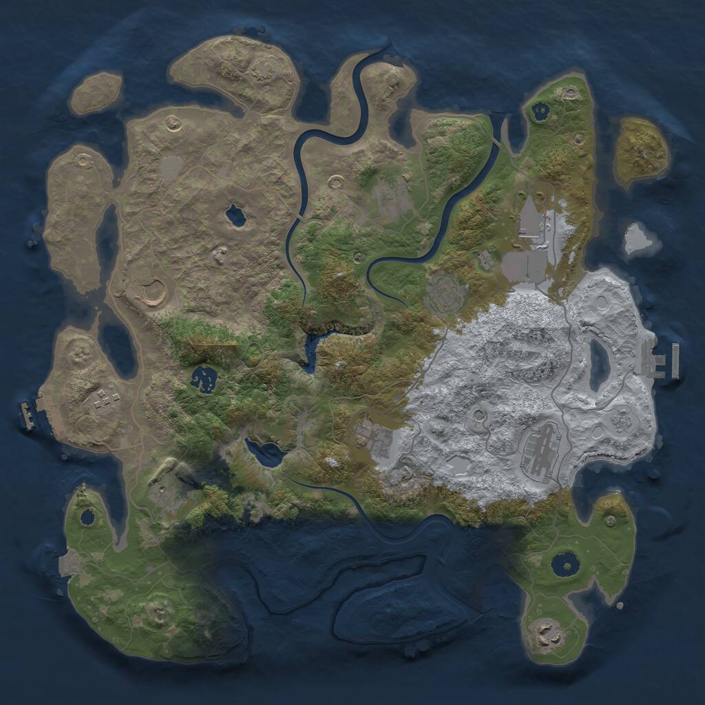 Rust Map: Procedural Map, Size: 4000, Seed: 1571790181, 16 Monuments