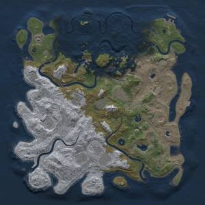 Thumbnail Rust Map: Procedural Map, Size: 4500, Seed: 1069946836, 17 Monuments