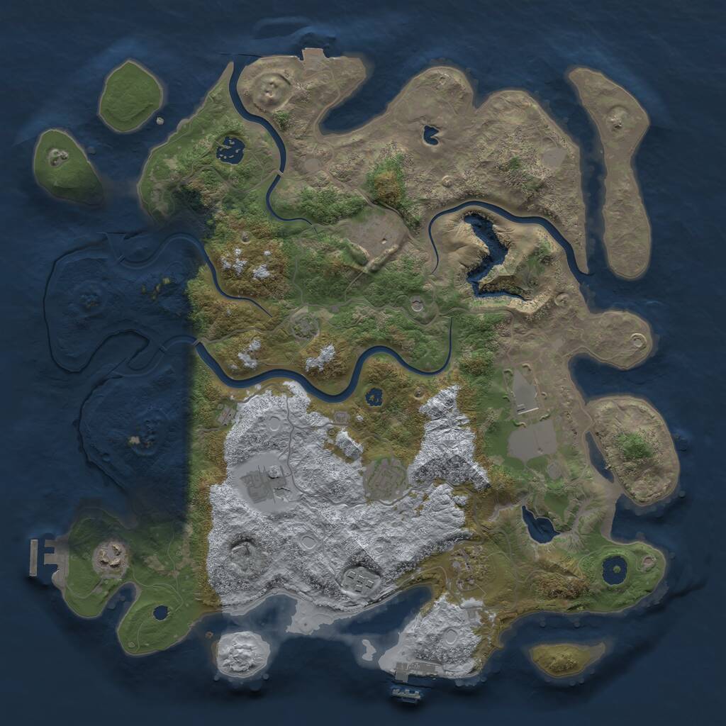 Rust Map: Procedural Map, Size: 4000, Seed: 901688066, 13 Monuments