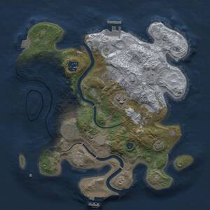 Thumbnail Rust Map: Procedural Map, Size: 3000, Seed: 1672649715, 12 Monuments