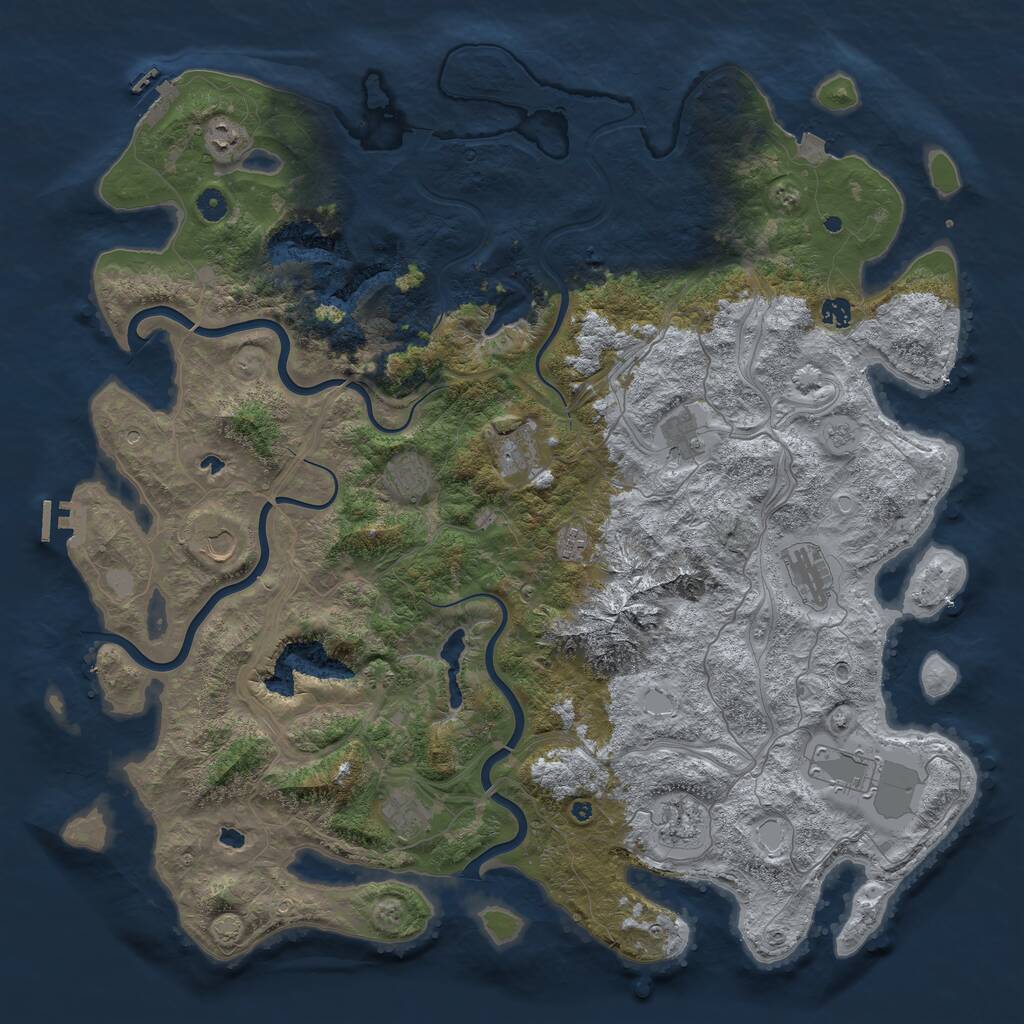 Rust Map: Procedural Map, Size: 5000, Seed: 140498, 17 Monuments