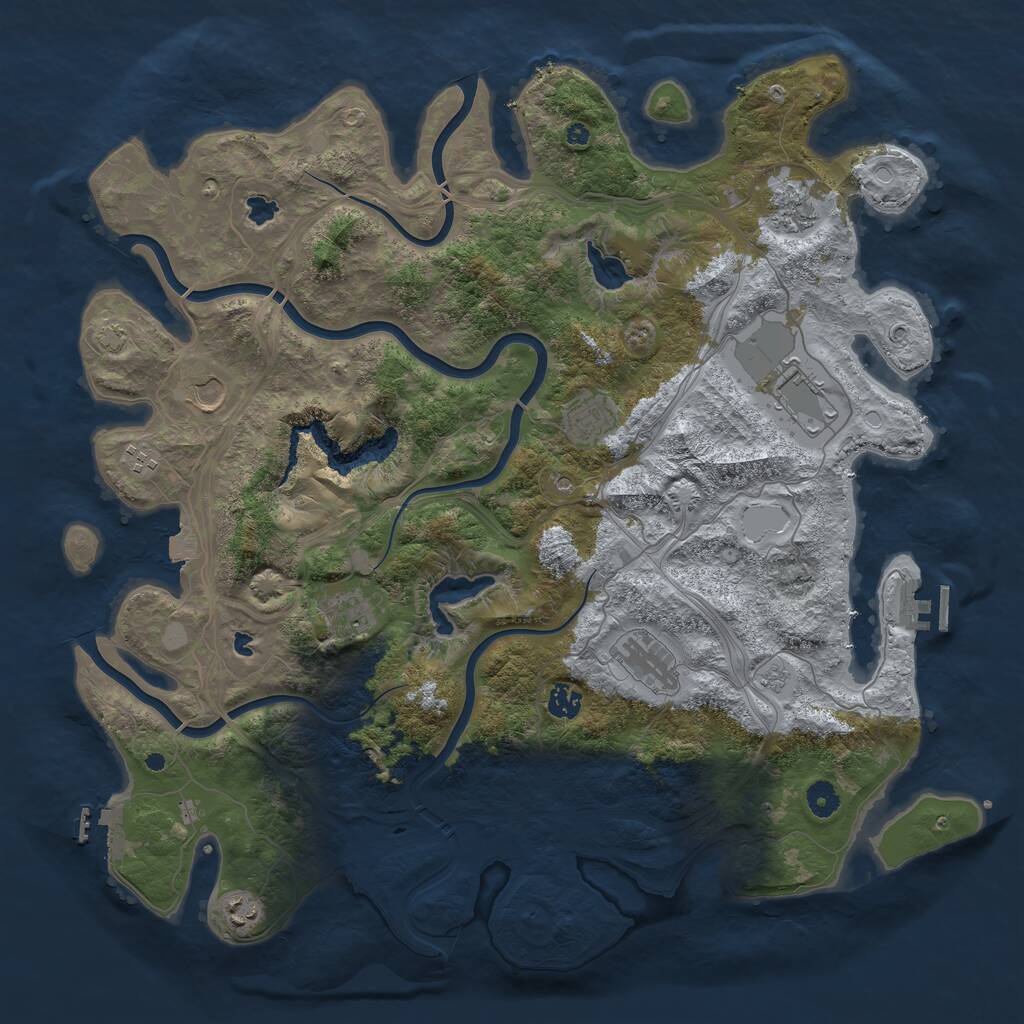 Rust Map: Procedural Map, Size: 4500, Seed: 1120622292, 15 Monuments